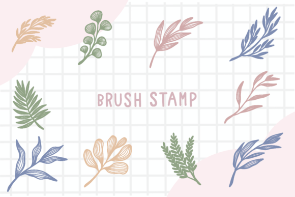 Download Line Art Leaf Brush Stamp Procreate - Premium Resources