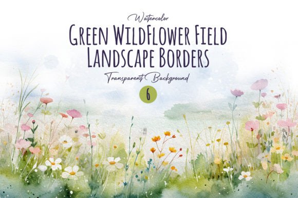 Download Watercolor WildFlower FieldBloom Borders - Borders Collection